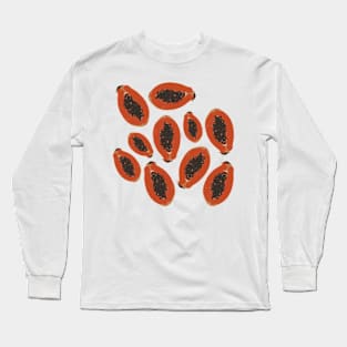 Papaya Fruit Design Pattern Long Sleeve T-Shirt